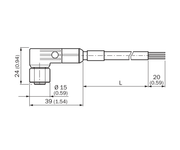 SICK Cable M12 acodado con LED PNP para entornos higiénicos, 10 m - YI2AP4-100VB3XLEAX