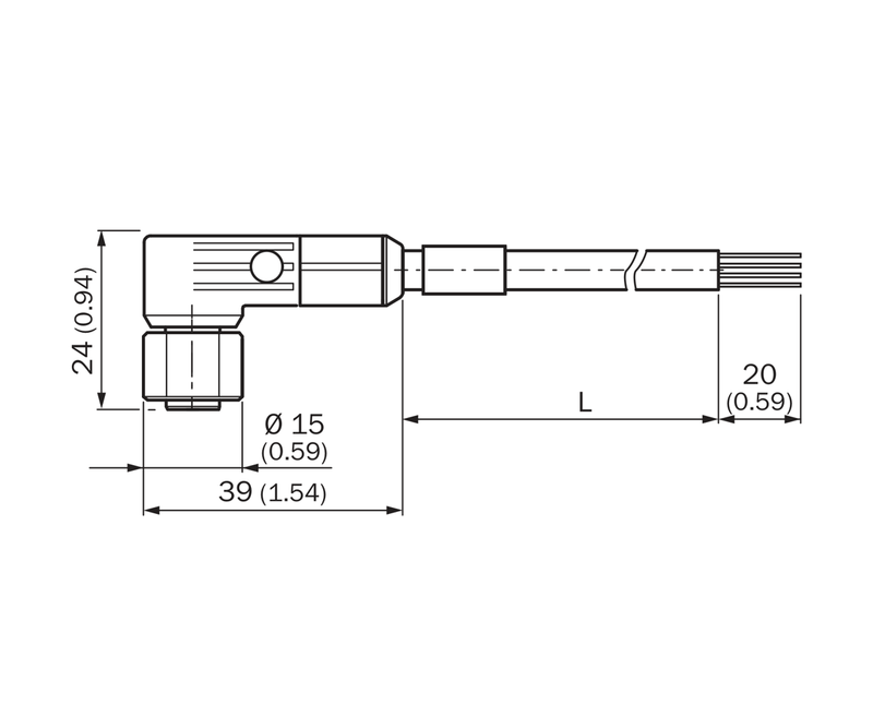 [Klever Portal:7895:a1762f395d2b] SICK Cable M12 acodado con LED PNP para entornos higiénicos, 10 m - YI2AP4-100VB3XLEAX