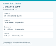 SICK Cable M8 para entornos higiénicos, 5 m - YF8U53-050VA1XLEAX