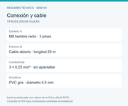 SICK Cable M8 para entornos higiénicos, 25 m - YF8U53-250VA1XLEAX