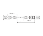 SICK Cable M12 hembra-macho de PP para entornos higiénicos, 5 m - DSL-1204-G05MRN
