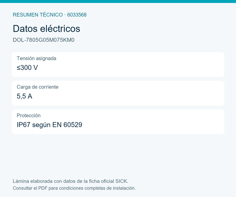 [Klever Portal:7931:ca78489264bb] SICK Cable hembra 7/8 de pulgada, 5 pines, 5 m - DOL-7805G05M075KM0