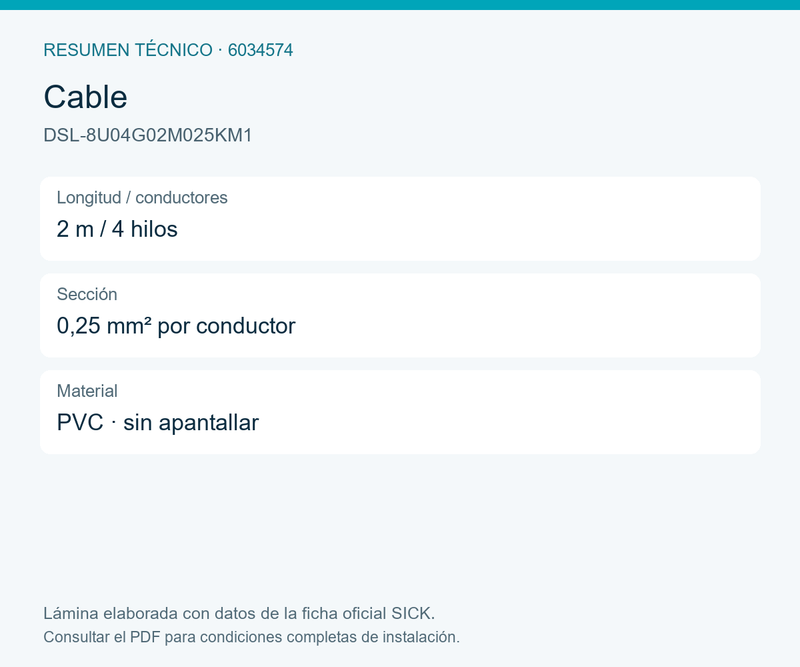 [Klever Portal:7937:e45a67d89e52] SICK Cable M8 a USB-A, 2 m - DSL-8U04G02M025KM1