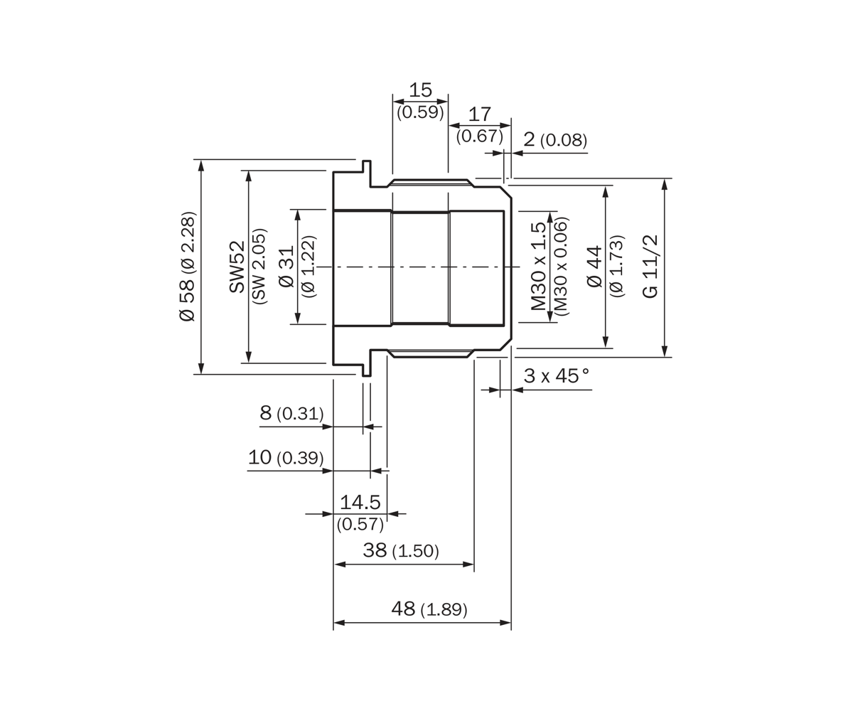 [Klever Portal:7980:47b474c0f093] SICK Adaptador de montaje POM, G 1½ a M30 × 1,5 - BEF-EA-CM30