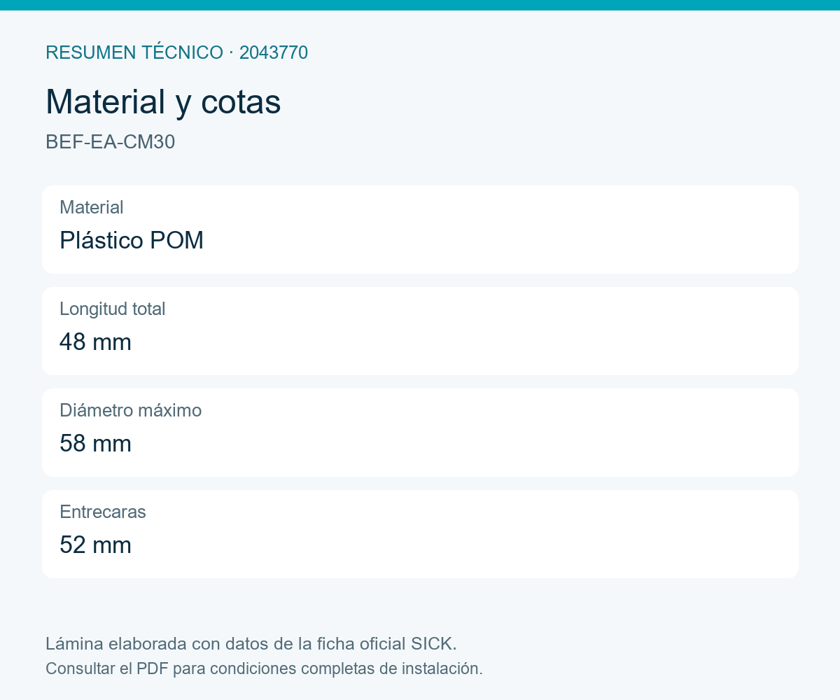 [Klever Portal:7982:2d46befc6693] SICK Adaptador de montaje POM, G 1½ a M30 × 1,5 - BEF-EA-CM30