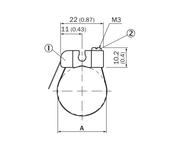 SICK Soporte de ranura en C para cilindros circulares - BEF-KHZ-RC1-25