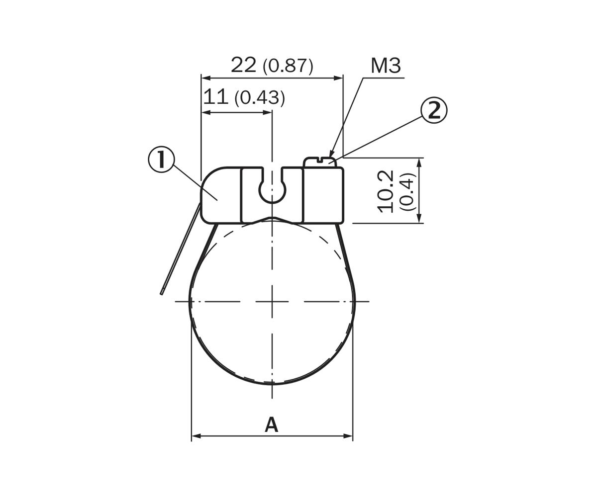 [Klever Portal:8000:9a191fdafa16] SICK Soporte de ranura en C para cilindros circulares - BEF-KHZ-RC1-25