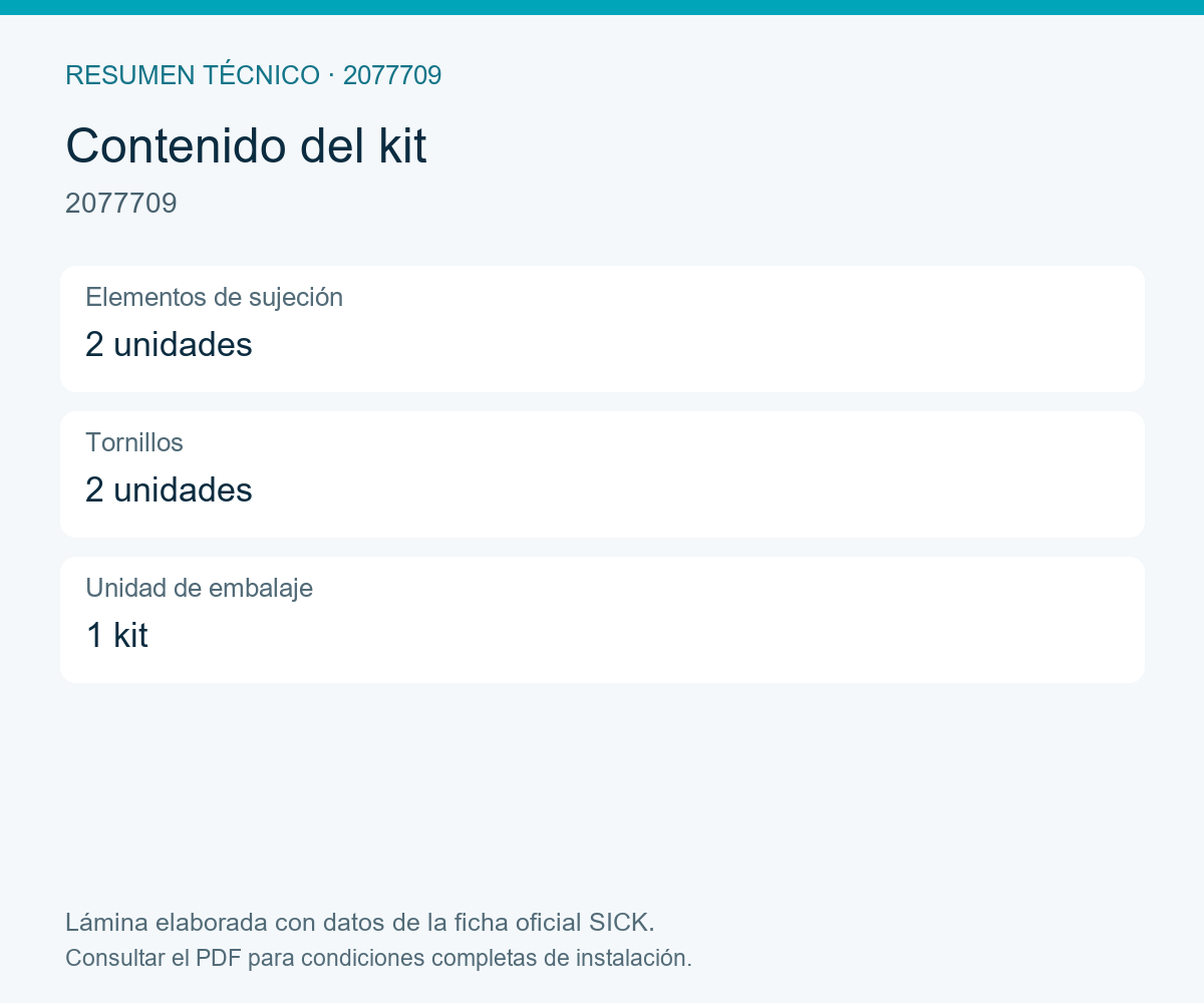 [Klever Portal:8005:251f9e70b939] SICK Kit de sujeción para Visionary y PALLOC - 2077709