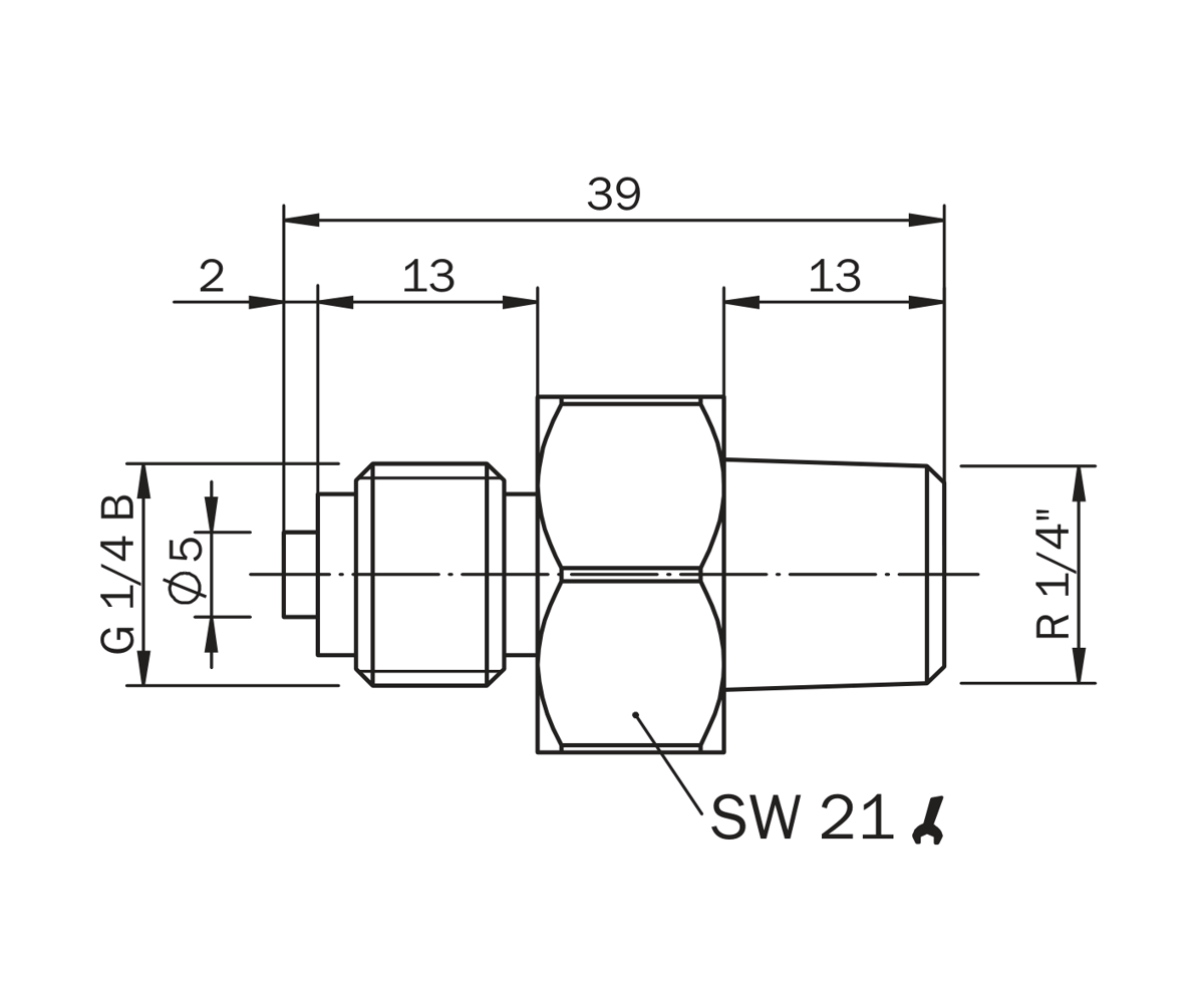 [Klever Portal:8015:34110760c607] SICK Adaptador de proceso G ¼ B a R ¼ A - BEF-AD-G14-R14-PXX