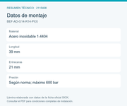 SICK Adaptador de proceso G ¼ B a R ¼ A - BEF-AD-G14-R14-PXX