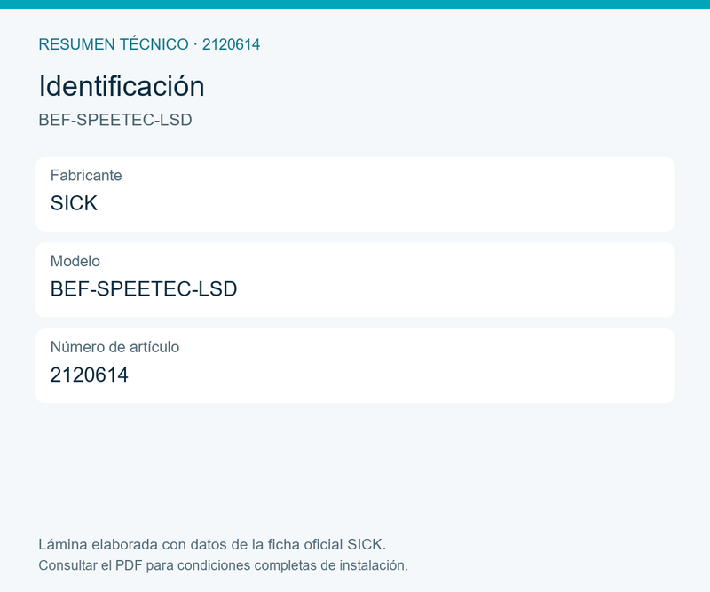 [Klever Portal:8037:f442f3235c8f] SICK Tarjeta de detección láser para SPEETEC NCV50 - BEF-SPEETEC-LSD