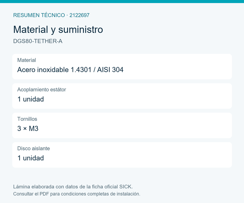 [Klever Portal:8042:1962f08269bd] SICK Acoplamiento estátor con agujero alargado - DGS80-TETHER-A