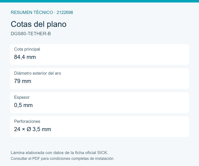 [Klever Portal:8046:5d45e44744c3] SICK Acoplamiento estátor con agujero alargado - DGS80-TETHER-B