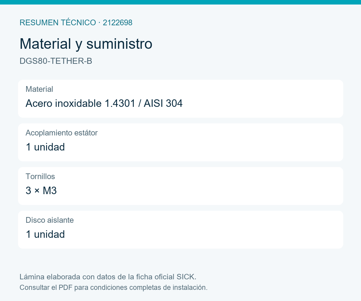 [Klever Portal:8047:e089072a189a] SICK Acoplamiento estátor con agujero alargado - DGS80-TETHER-B