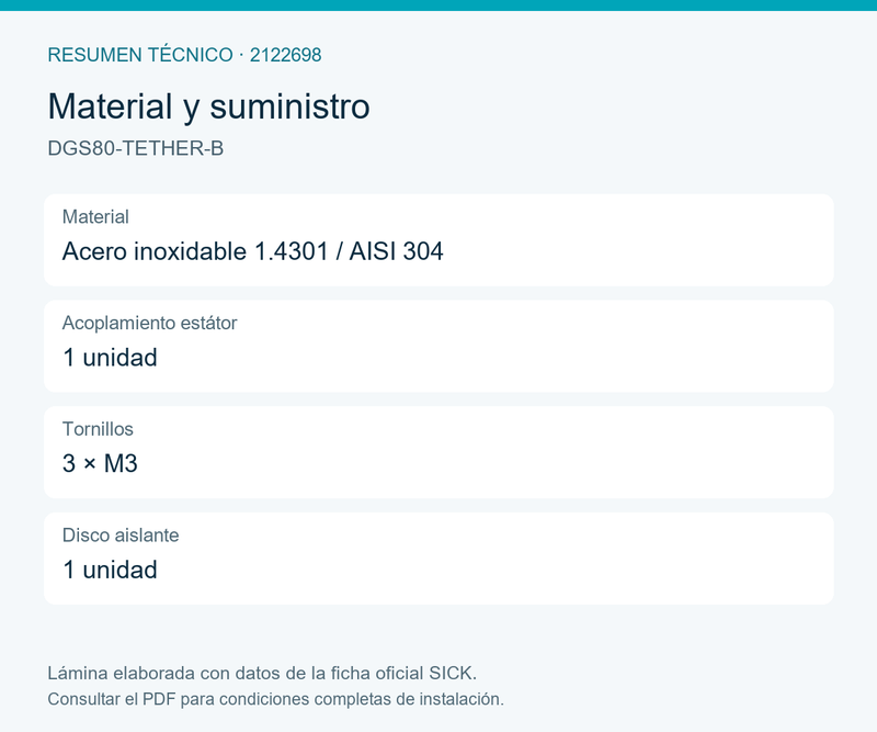 [Klever Portal:8047:e089072a189a] SICK Acoplamiento estátor con agujero alargado - DGS80-TETHER-B