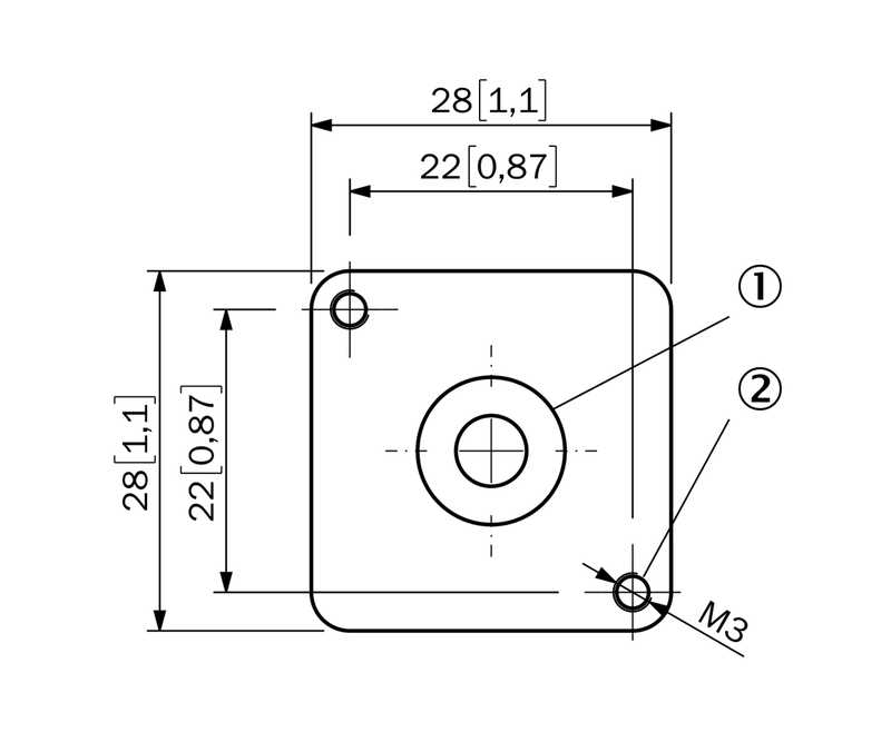 [Klever Portal:8061:cd810c77f7e2] SICK Placa adaptadora M5 para Multi Physics Box - BEF-AP5-MPB