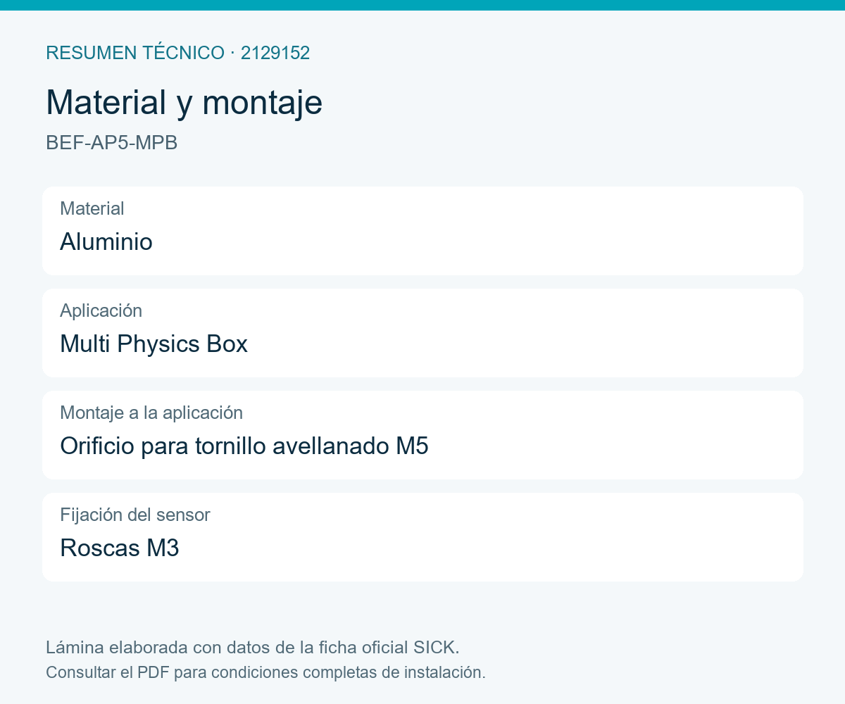 [Klever Portal:8062:910ea13b88f4] SICK Placa adaptadora M5 para Multi Physics Box - BEF-AP5-MPB