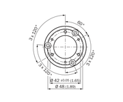 SICK Adaptador de brida clamping 36 mm a servo 50 mm - BEF-FA-036-050-I