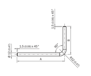 SICK Barra de montaje en L, 50 × 170 mm - BEF-MS12L-S01