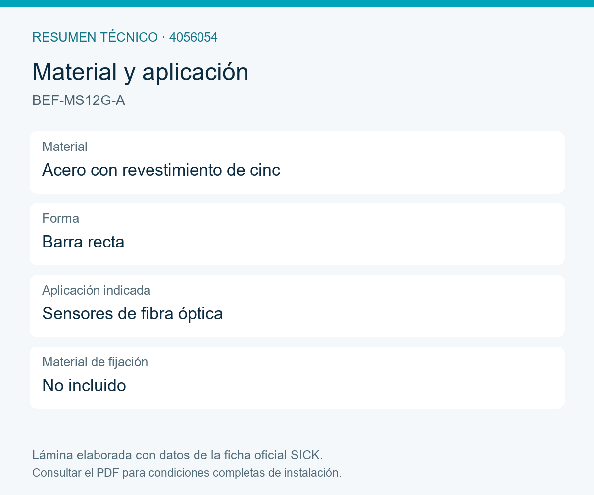 [Klever Portal:8092:cb882c3e8d71] SICK Barra de montaje recta de acero, 200 mm - BEF-MS12G-A