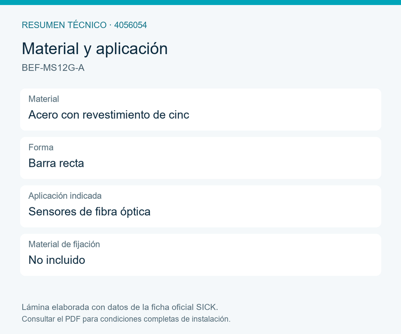 [Klever Portal:8092:cb882c3e8d71] SICK Barra de montaje recta de acero, 200 mm - BEF-MS12G-A
