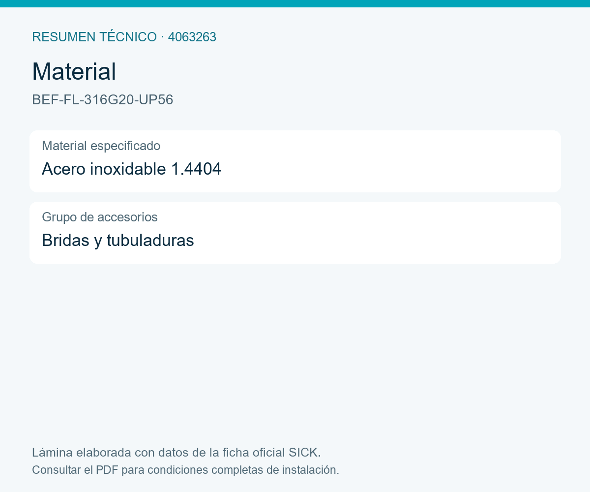 [Klever Portal:8101:cf426f194262] SICK Racor de soldadura inoxidable, conexión G 2 - BEF-FL-316G20-UP56