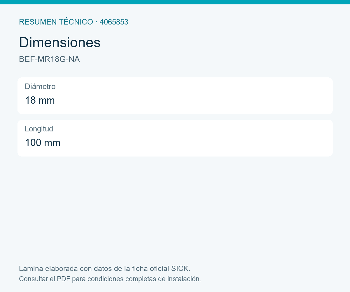 [Klever Portal:8106:e01d7931e318] SICK Tubo de montaje 18 × 100 mm para W4S-3 INOX Hygiene - BEF-MR18G-NA