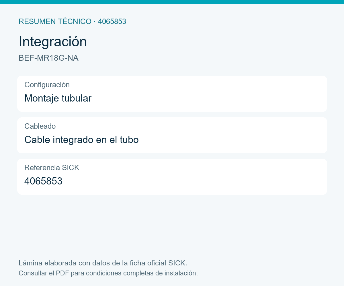 [Klever Portal:8107:e4bd80ba997e] SICK Tubo de montaje 18 × 100 mm para W4S-3 INOX Hygiene - BEF-MR18G-NA