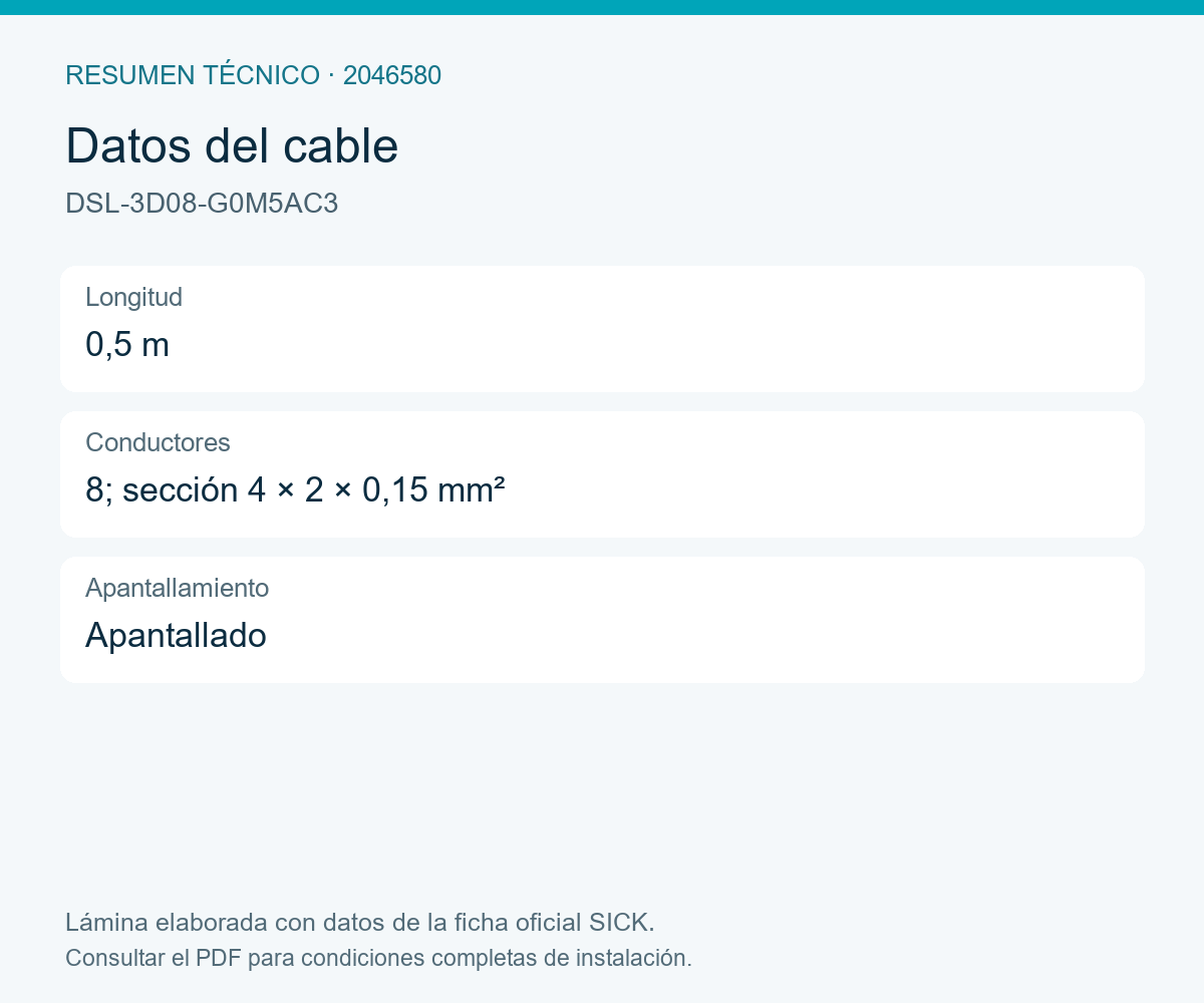 [Klever Portal:8131:2c9ba75ef1bc] SICK Cable adaptador de programación M23 a D-Sub, 0,5 m - DSL-3D08-G0M5AC3