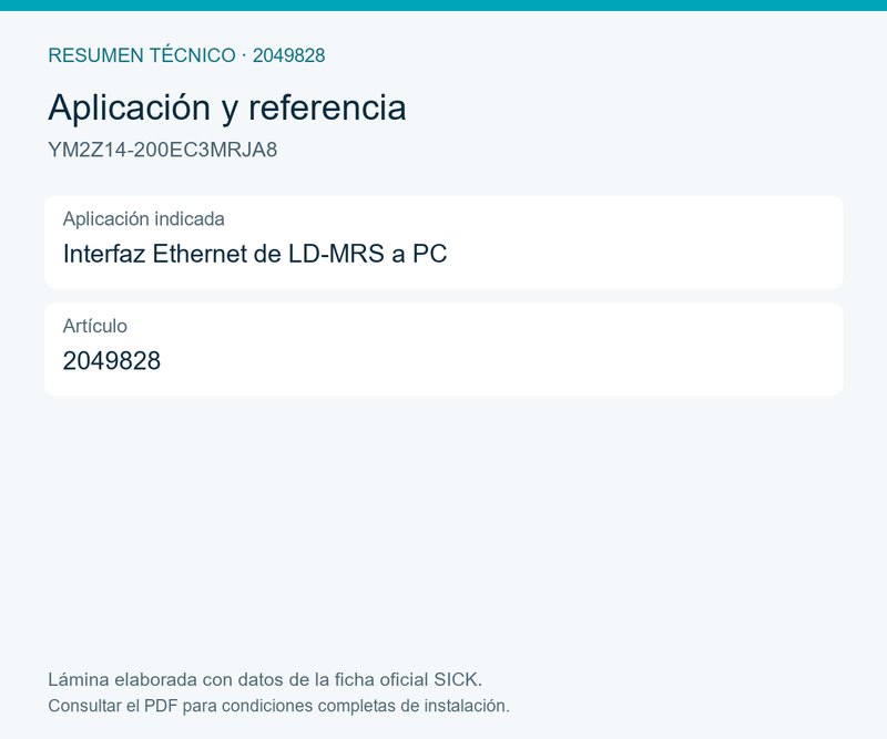 [Klever Portal:8137:eab375bcf776] SICK Cable Ethernet LD-MRS a PC, 20 m - YM2Z14-200EC3MRJA8