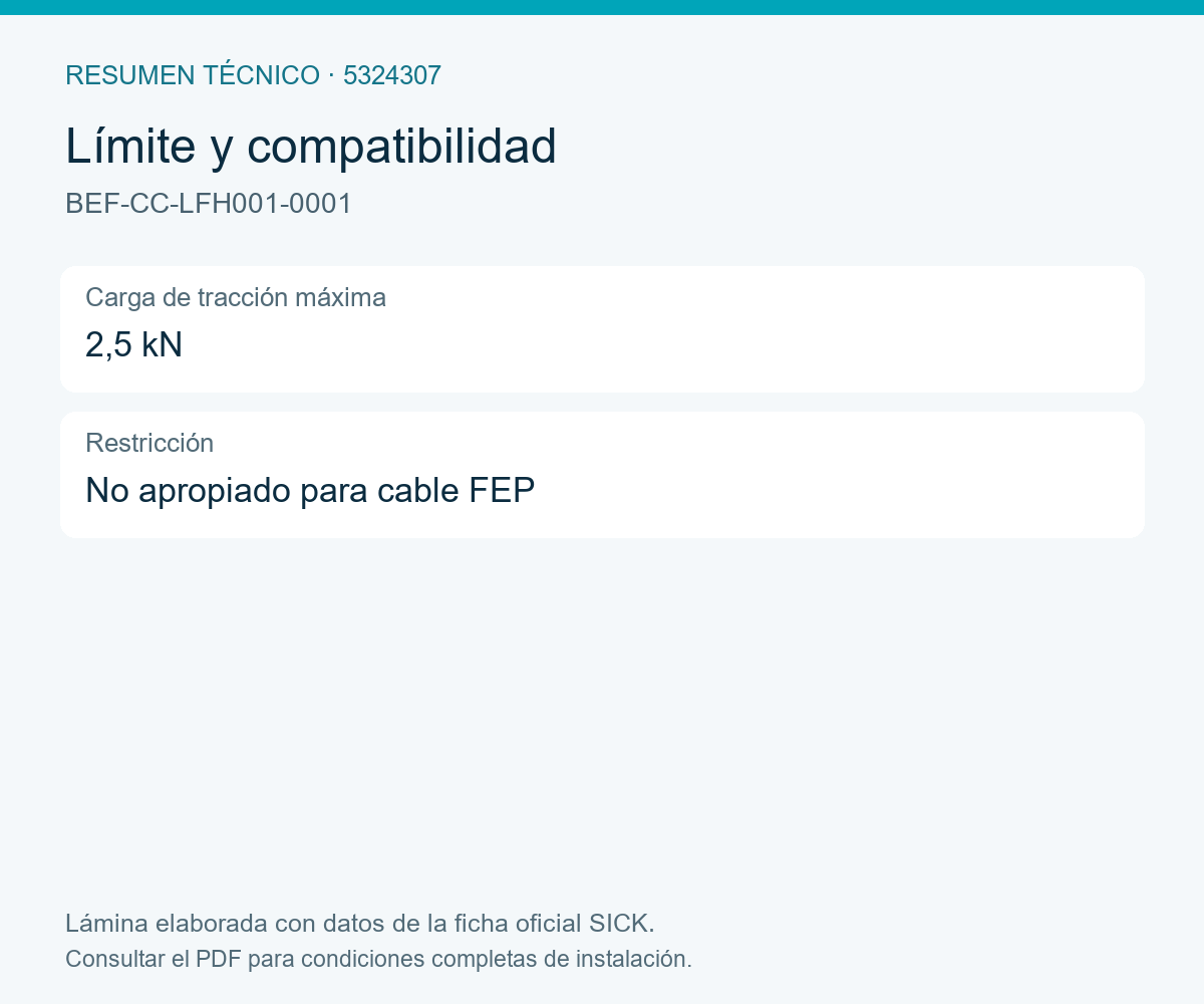 [Klever Portal:8161:ea6011875cae] SICK Pinza de tensado para cable de sonda de nivel - BEF-CC-LFH001-0001