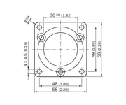 SICK Adaptador de brida clamping 36 mm a placa cuadrada - BEF-FA-036-060REC