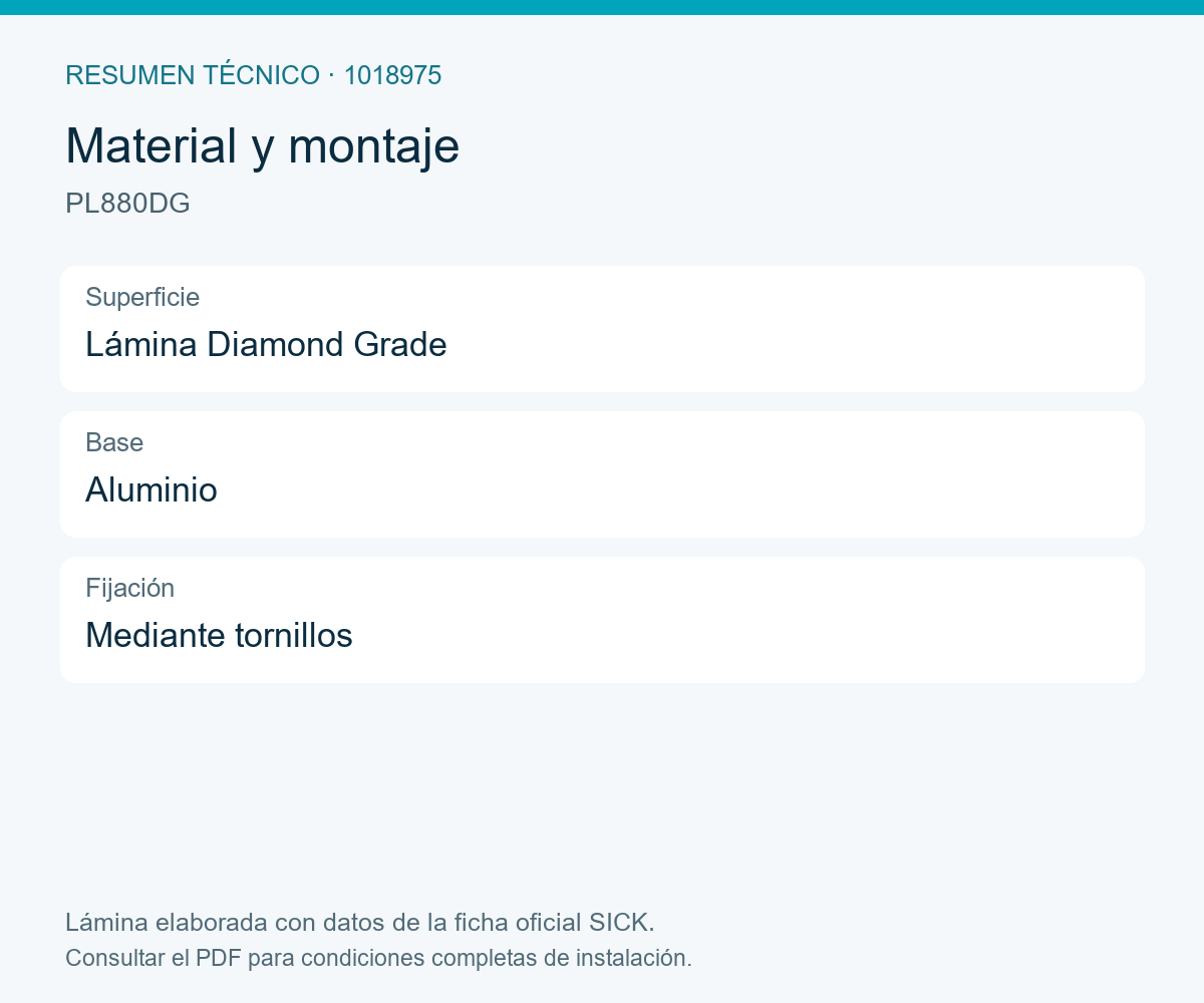 [Klever Portal:8181:1e68a673644b] SICK Placa reflectante Diamond Grade de 1000 x 1000 mm - PL880DG