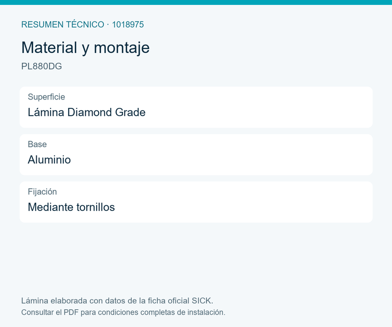 [Klever Portal:8181:1e68a673644b] SICK Placa reflectante Diamond Grade de 1000 x 1000 mm - PL880DG