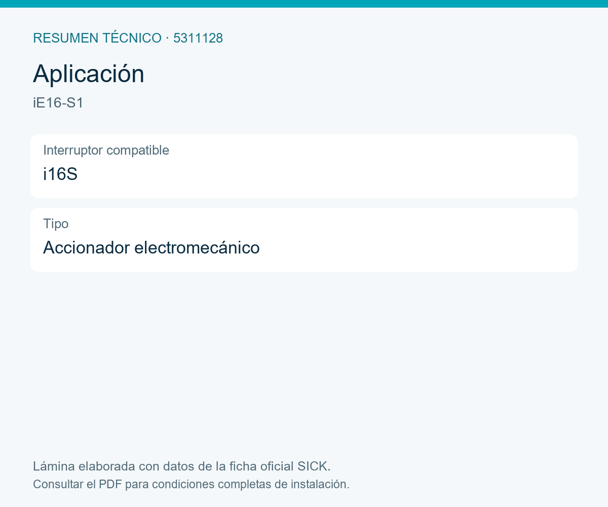 [Klever Portal:8186:0c0e2423da4c] SICK Accionador recto rígido para i16S - iE16-S1