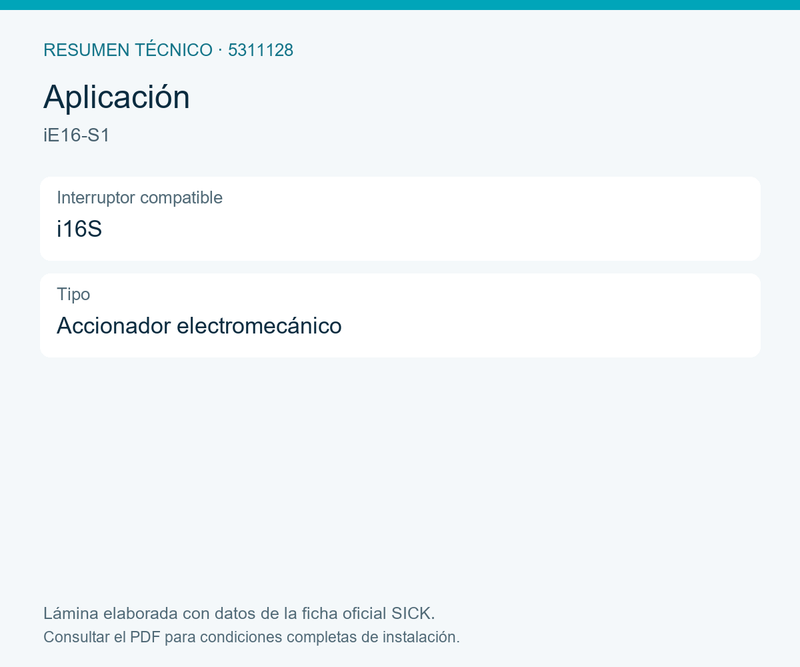 [Klever Portal:8186:0c0e2423da4c] SICK Accionador recto rígido para i16S - iE16-S1