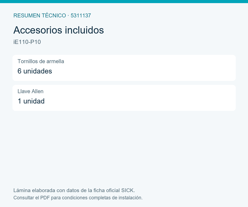 [Klever Portal:8192:e14497fc671a] SICK Juego de cable y accesorios de 10 m - iE110-P10
