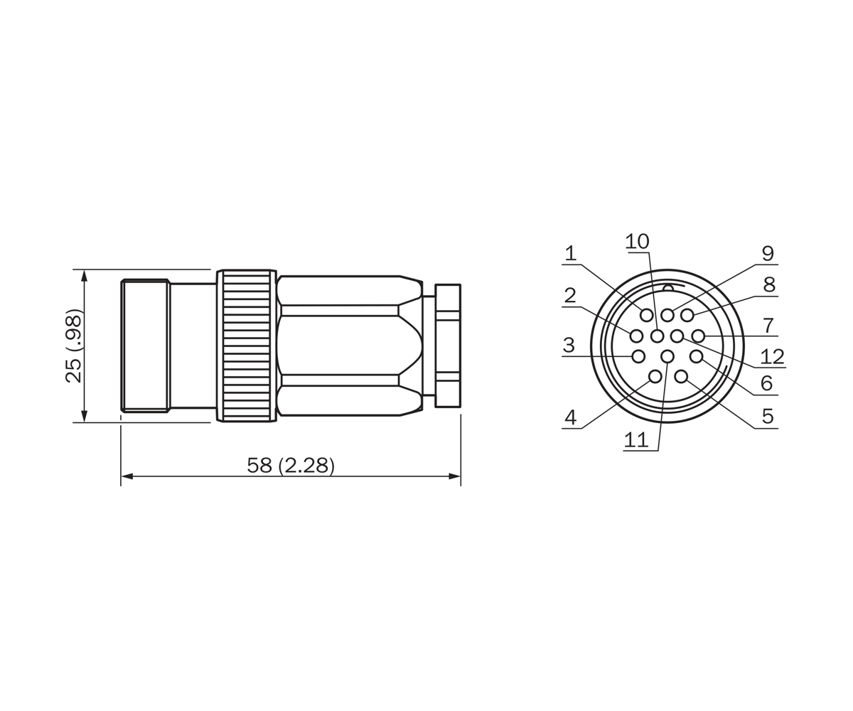 [Klever Portal:8195:7cf9d7c65554] SICK Conector macho M23 de 12 polos para soldar - STE-2312-G