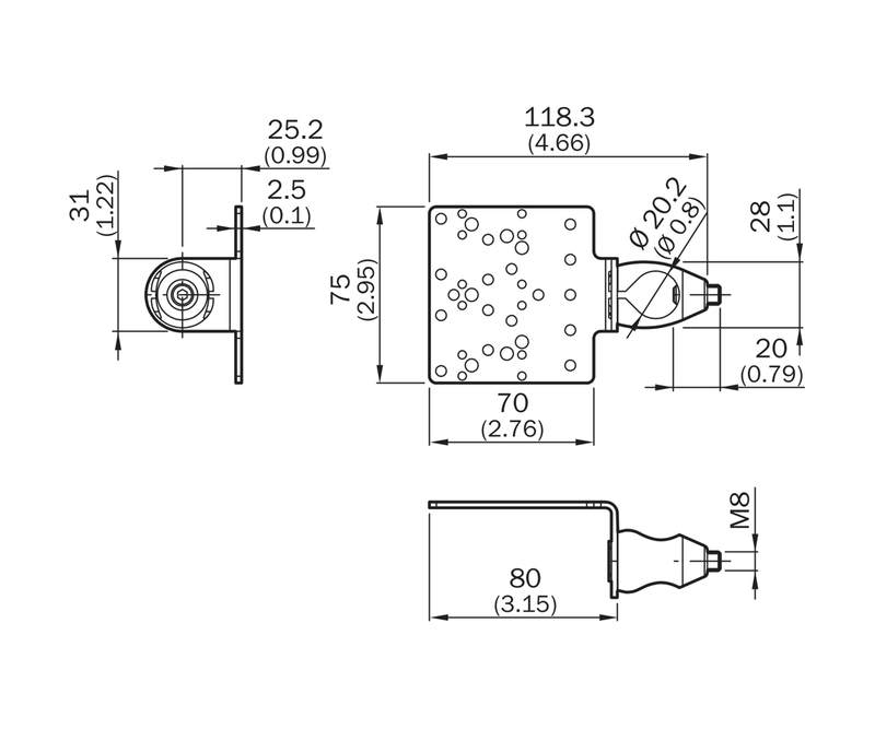 [Klever Portal:8205:79760169d385] SICK Soporte universal para sensores y reflectores - BEF-KHS-N01