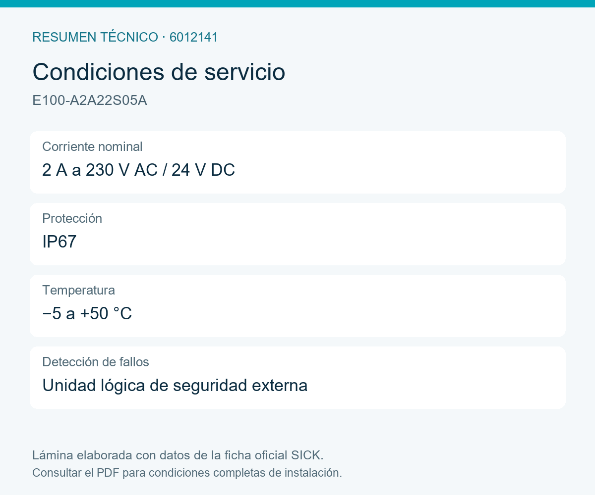 [Klever Portal:8222:5f2cab02d5b4] SICK Dispositivo de mando de seguridad con cable de 5 m - E100-A2A22S05A