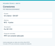 SICK Sensor de presión relativa de 0 a 2,5 bar - PBT-RB2X5AG2SS0AMA0Z