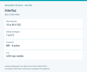 SICK Amplificador de fibra óptica con salida analógica - WLL170A-V430