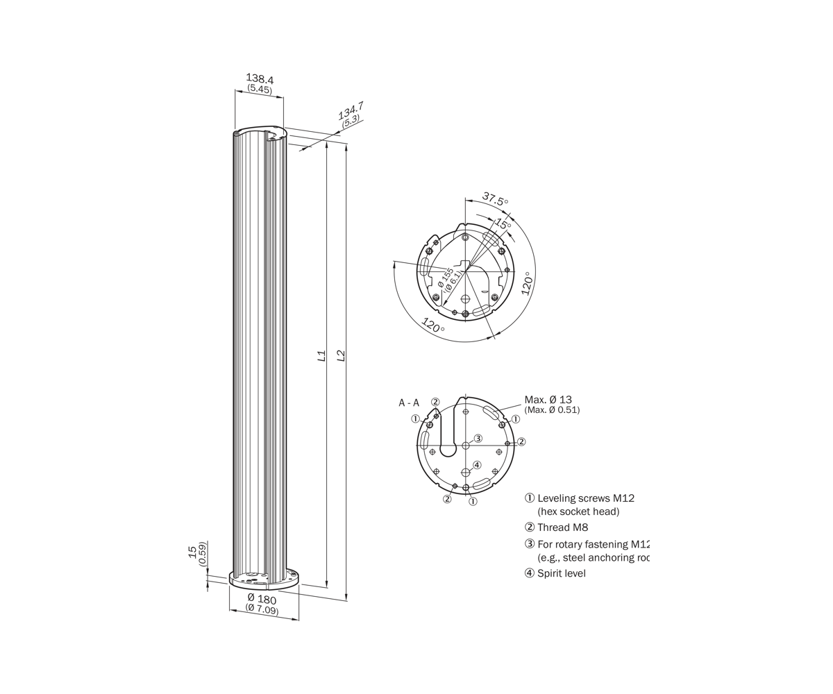 [Klever Portal:8250:33fe6f99db7e] SICK Columna protectora para barreras y cortinas de seguridad - PU3H13-00000000