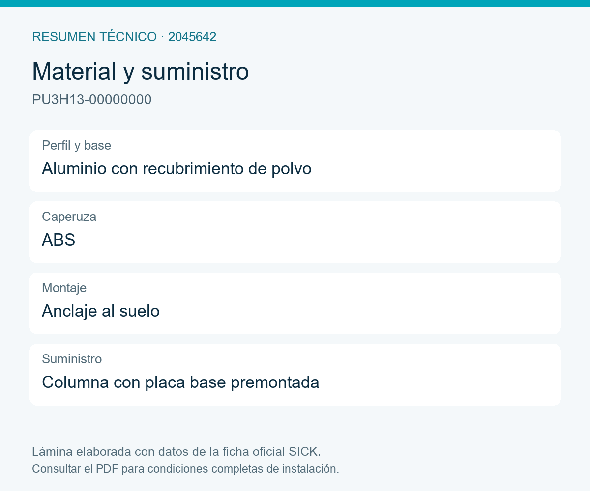 [Klever Portal:8252:c1835fe5f0f8] SICK Columna protectora para barreras y cortinas de seguridad - PU3H13-00000000