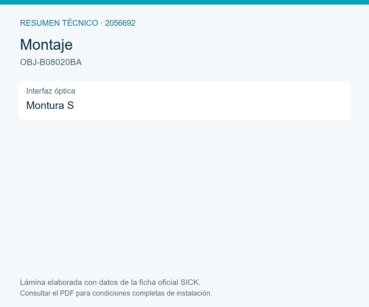 [Klever Portal:8261:1eabfc2e7524] SICK Objetivo intercambiable de 8 mm con montura S - OBJ-B08020BA