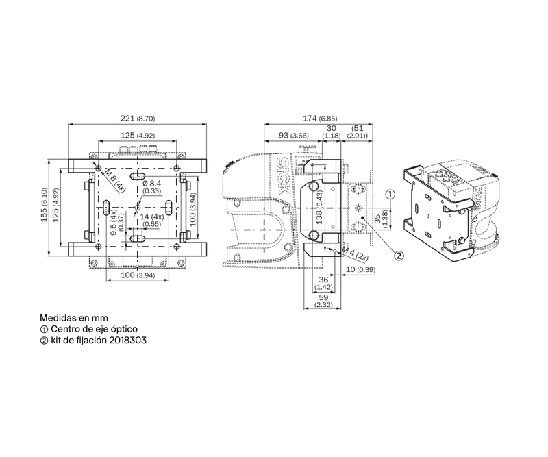 [Klever Portal:8270:3cd90a1d700f] SICK Escuadra inoxidable para reequipamiento de LMS5xx - Escuadra de fijación LMS5xx