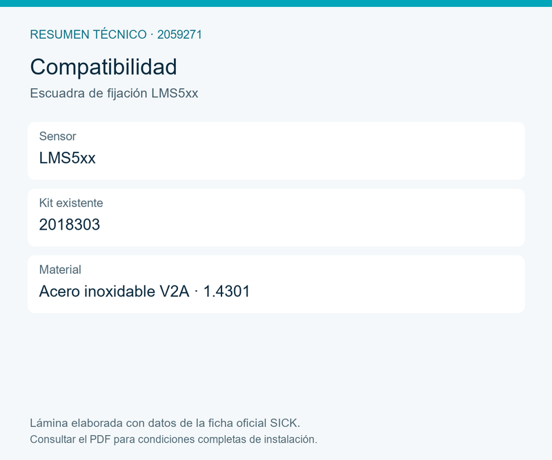 [Klever Portal:8272:799215947e05] SICK Escuadra inoxidable para reequipamiento de LMS5xx - Escuadra de fijación LMS5xx