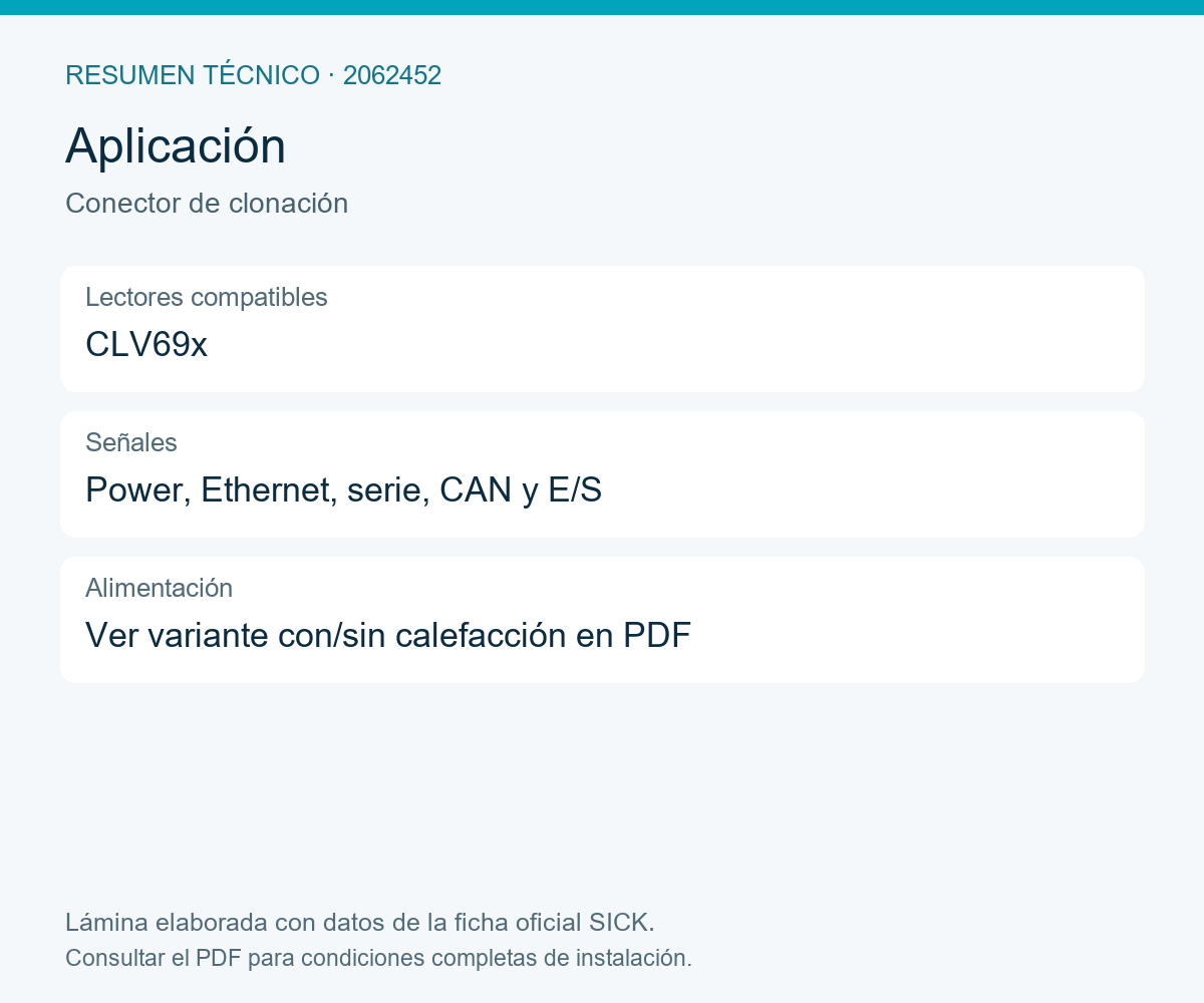 [Klever Portal:8282:ff46b520ab00] SICK Conector de clonación B para lectores CLV69x - Conector de clonación