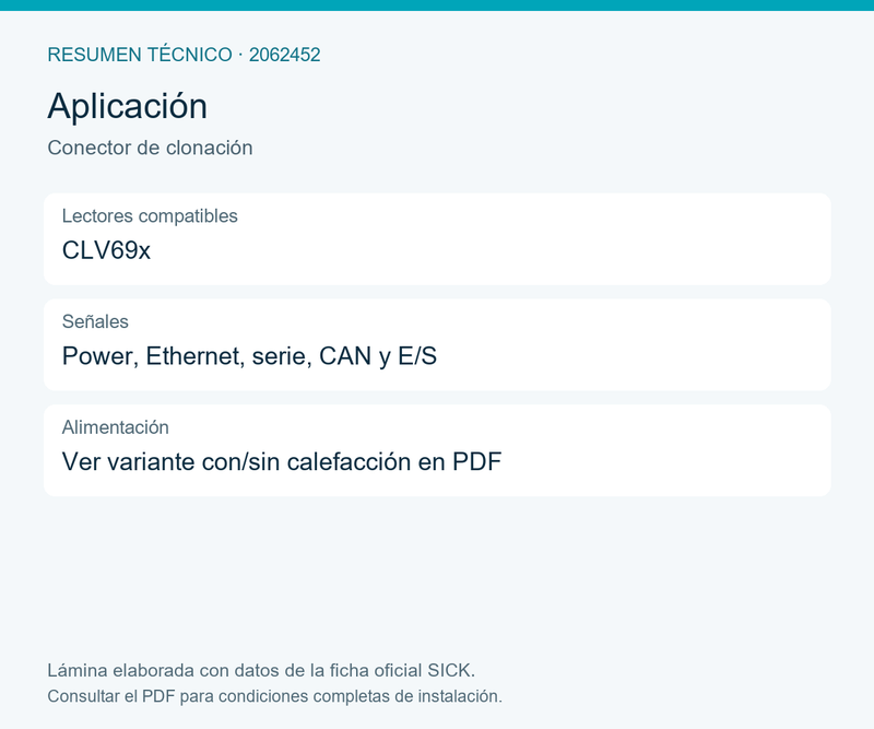 [Klever Portal:8282:ff46b520ab00] SICK Conector de clonación B para lectores CLV69x - Conector de clonación