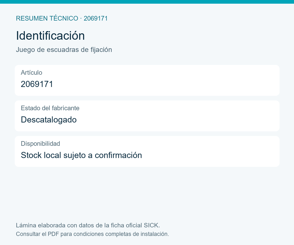 [Klever Portal:8287:ebf72ce5357a] SICK Juego de escuadras con placa de refrigeración - Juego de escuadras de fijación